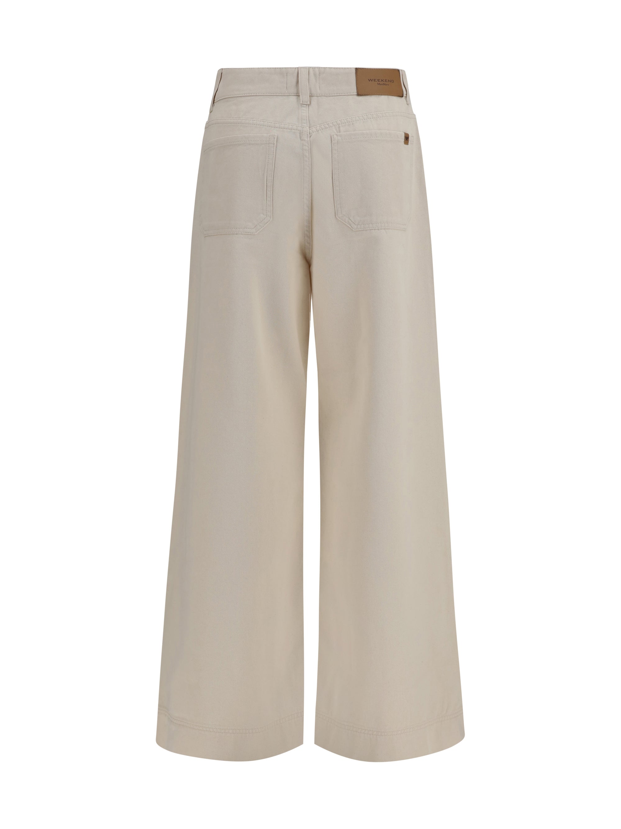 Weekend Max Mara Cotton Bull Denim Trousers — Beige, view 3