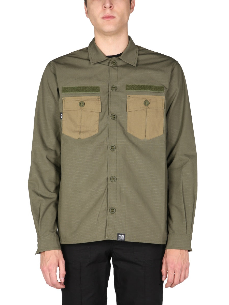 Arkair Cotton-Polyester Ripstop Shirt — Green, view 2