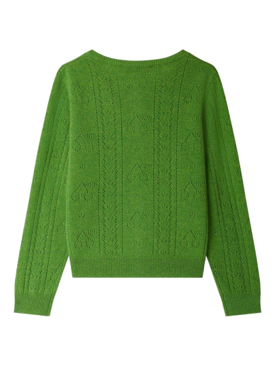 Bonpoint Josiane Cardigan — Green, view 2