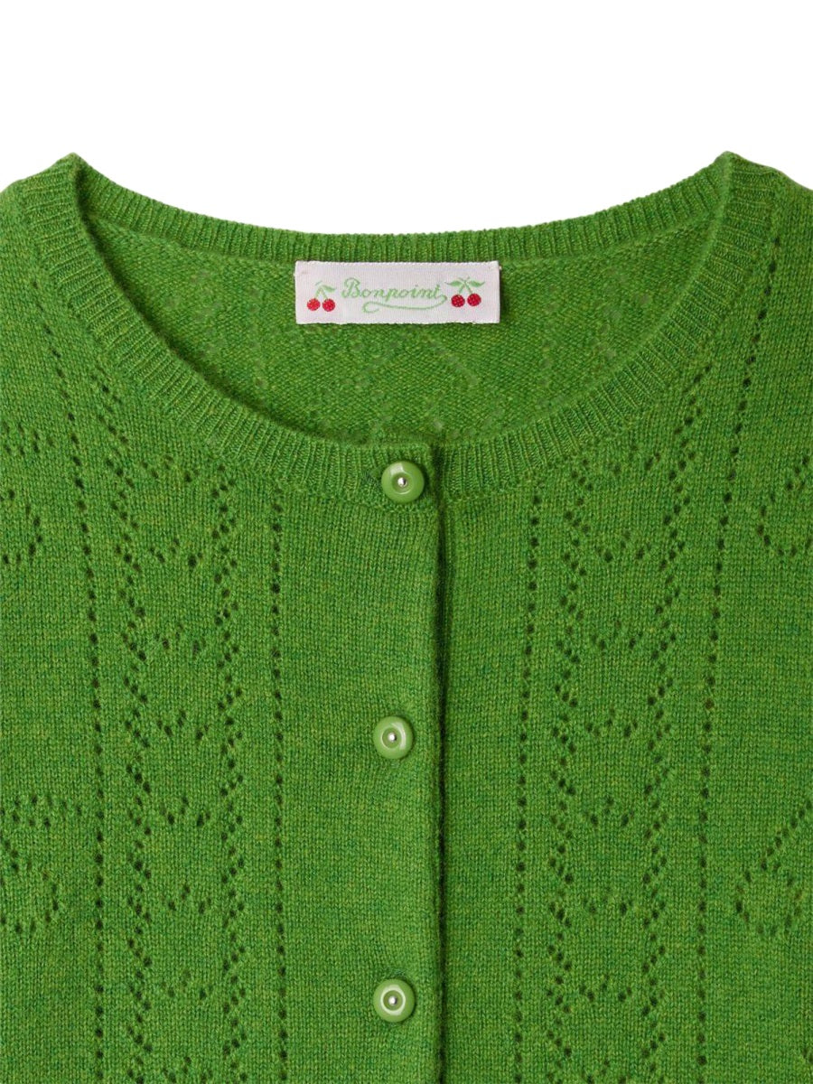 Bonpoint Josiane Cardigan — Green, view 3
