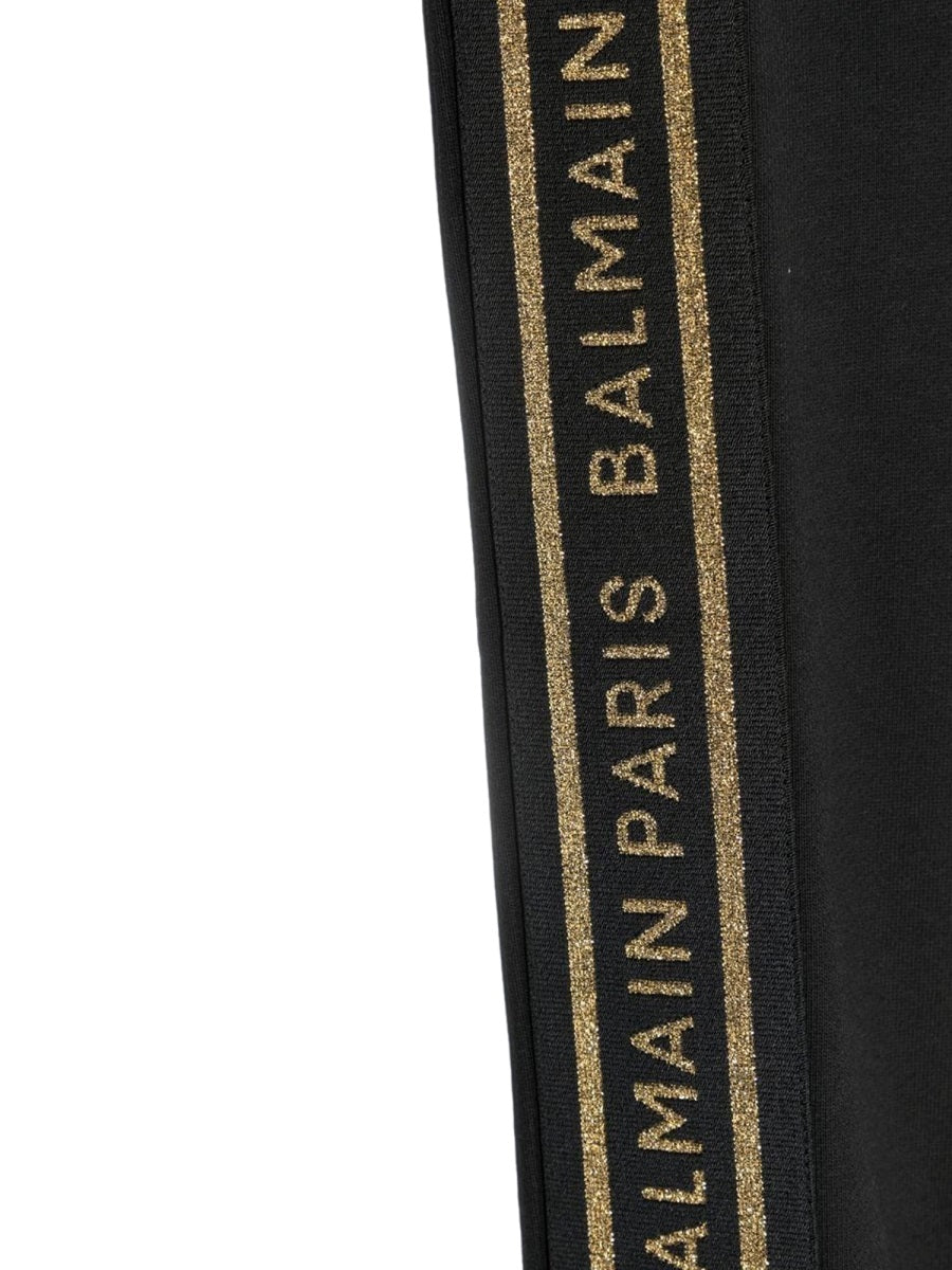 Balmain Logo-Band Cotton Joggers — Black, view 3