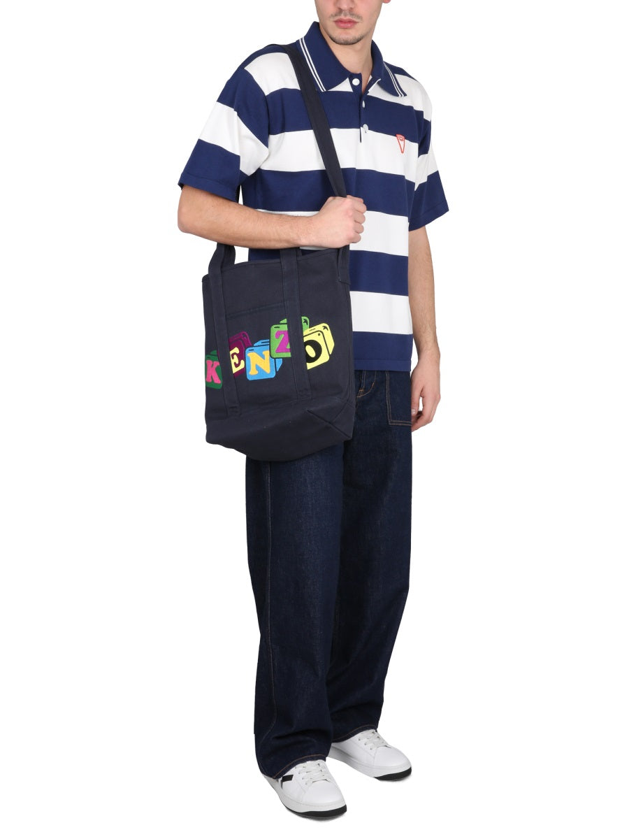 Kenzo Nautical Striped Polo Shirt — Blue by Kenzo