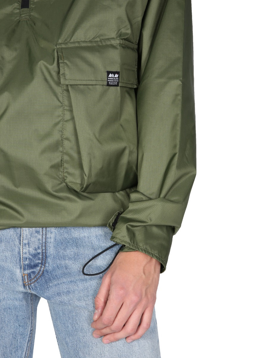 Arkair Waterproof Nylon Ripstop Raincoat — Green, view 4