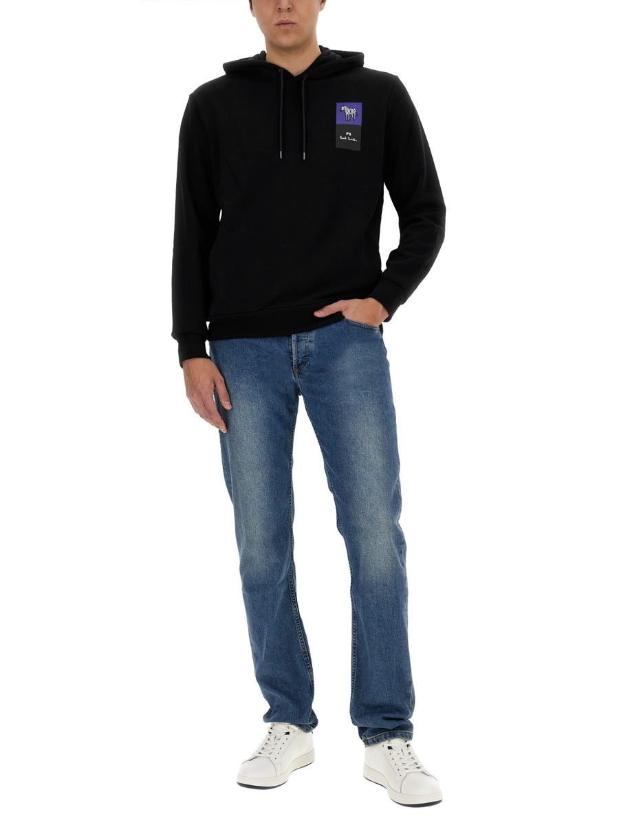 Ps Paul Smith Zebra-Print Organic Cotton Sweatshirt — Black, view 4