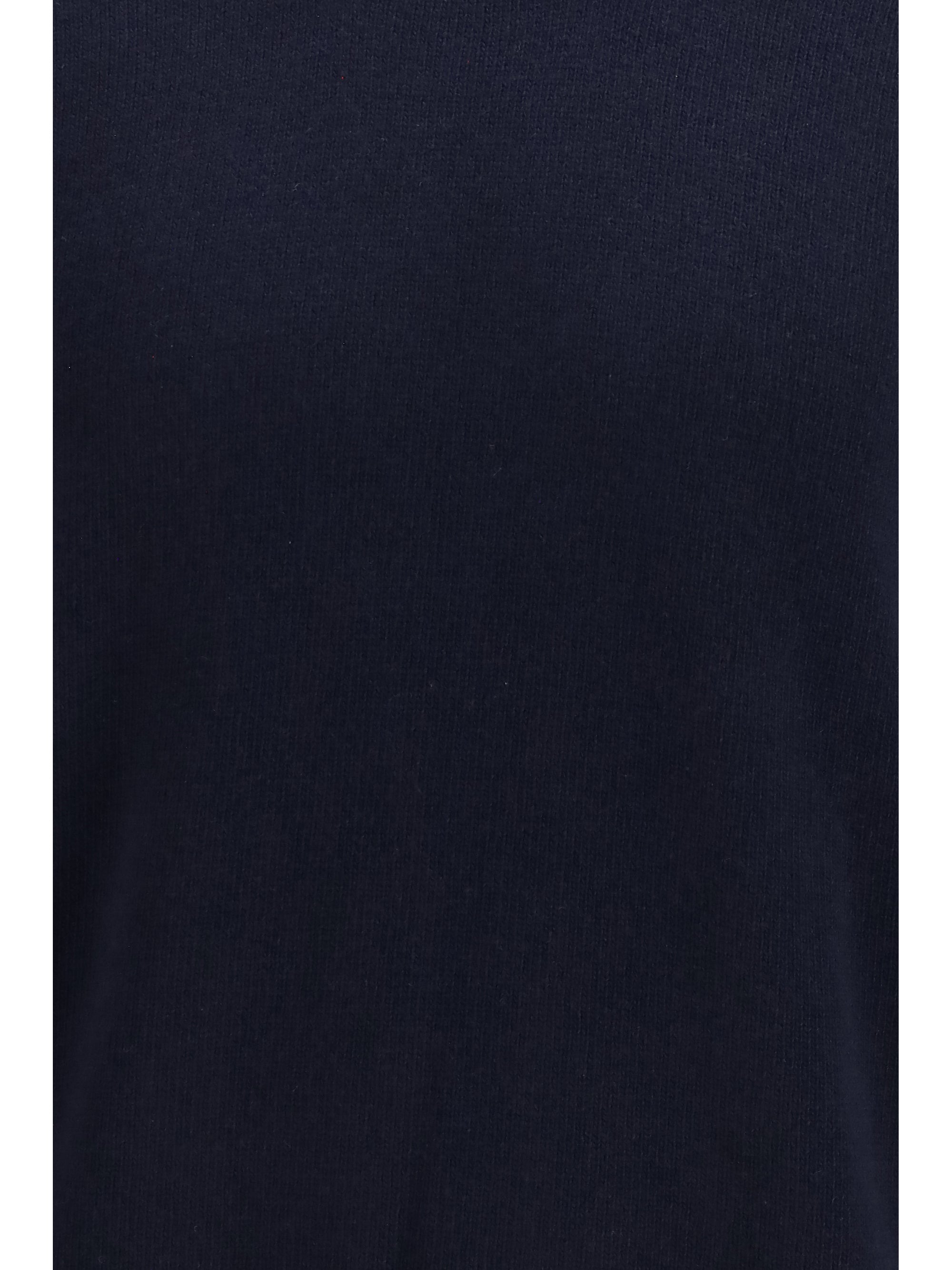 Brooksfield Fleece Wool Crewneck Sweater — Navy by Brooksfield