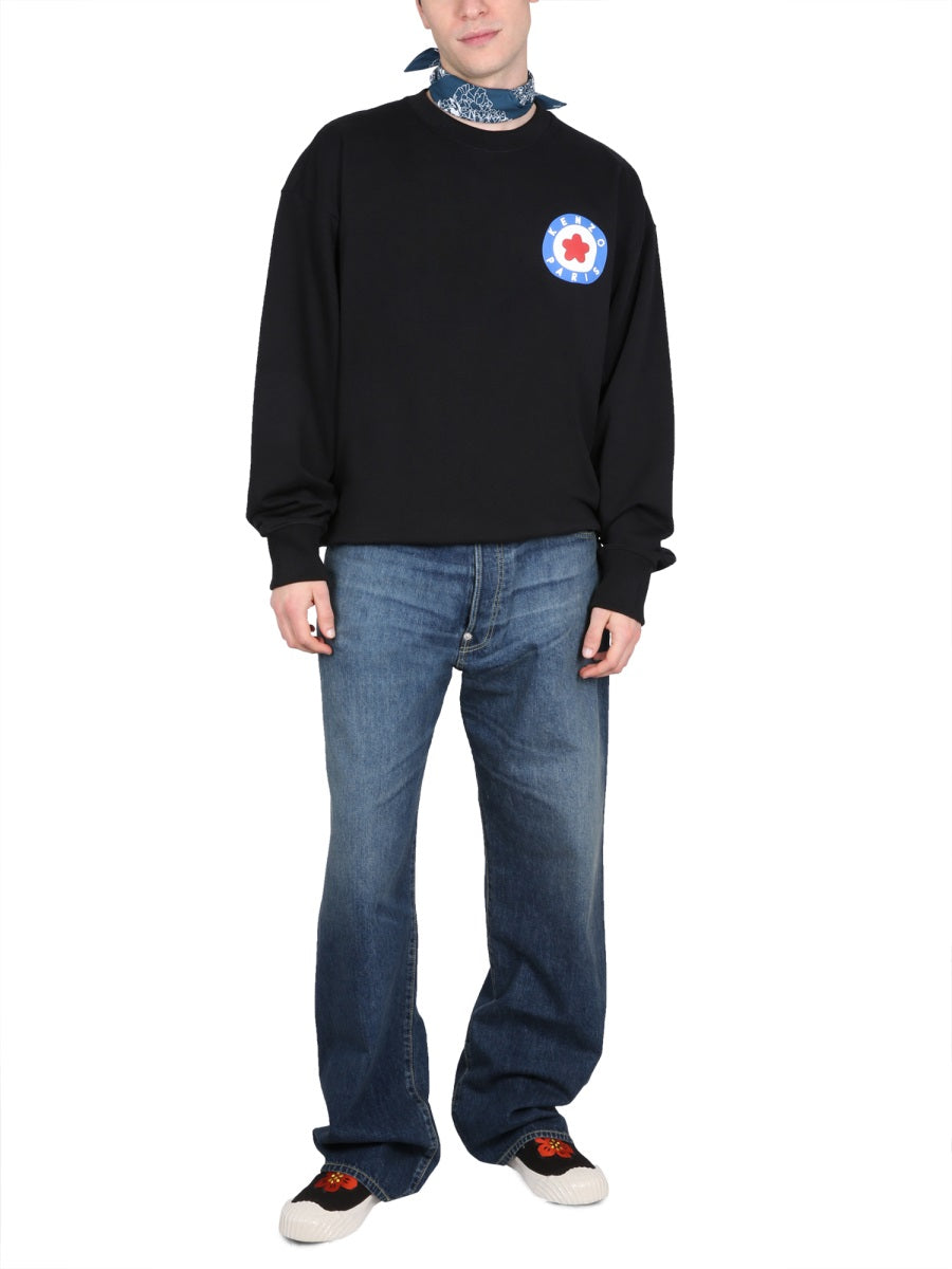 Kenzo Logo-Print Oversized Cotton Sweatshirt — Black by Kenzo