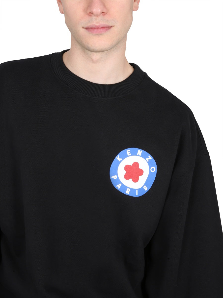 Kenzo Logo-Print Oversized Cotton Sweatshirt — Black, view 4