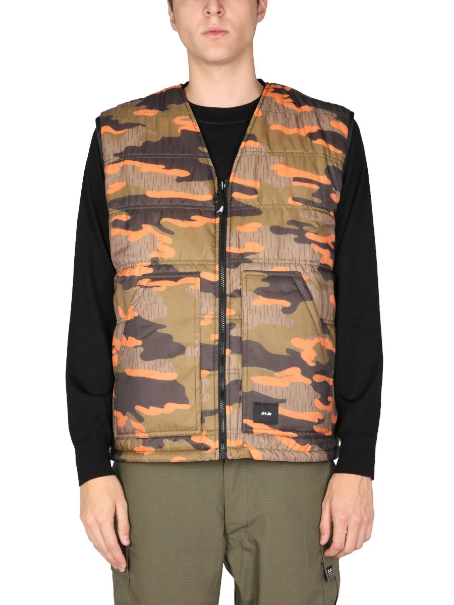 Arkair Reversible Quilted Gilet — Black, view 2