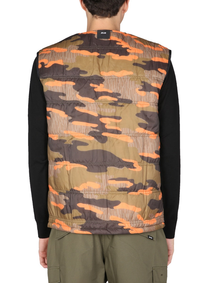 Arkair Reversible Quilted Gilet — Black, view 3