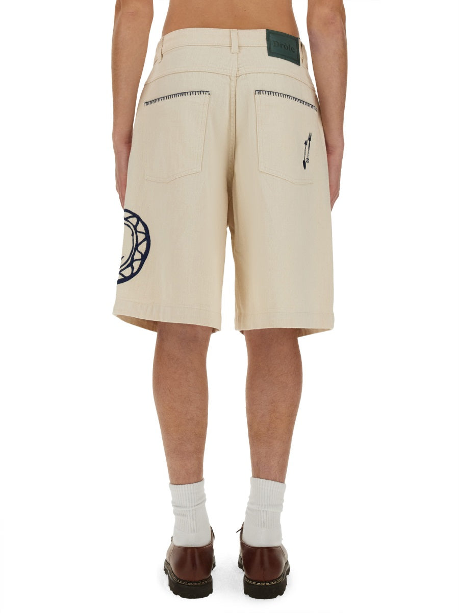 DrôLe De Monsieur Cotton Bermuda Shorts — Beige by Drole De Monsieur