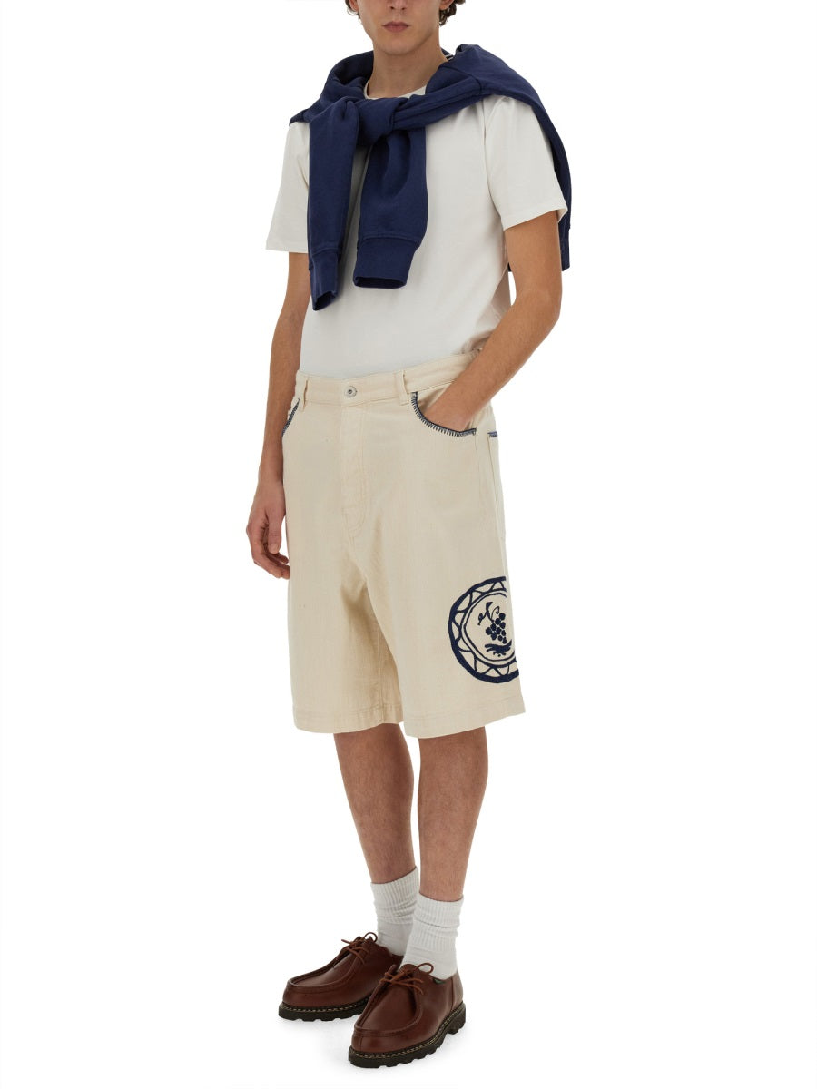 DrôLe De Monsieur Cotton Bermuda Shorts — Beige, view 2