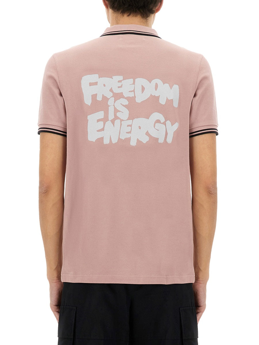 Comme Des GarçOns Shirt Cotton Polo Shirt — Pink by Comme Des Garcons Shirt