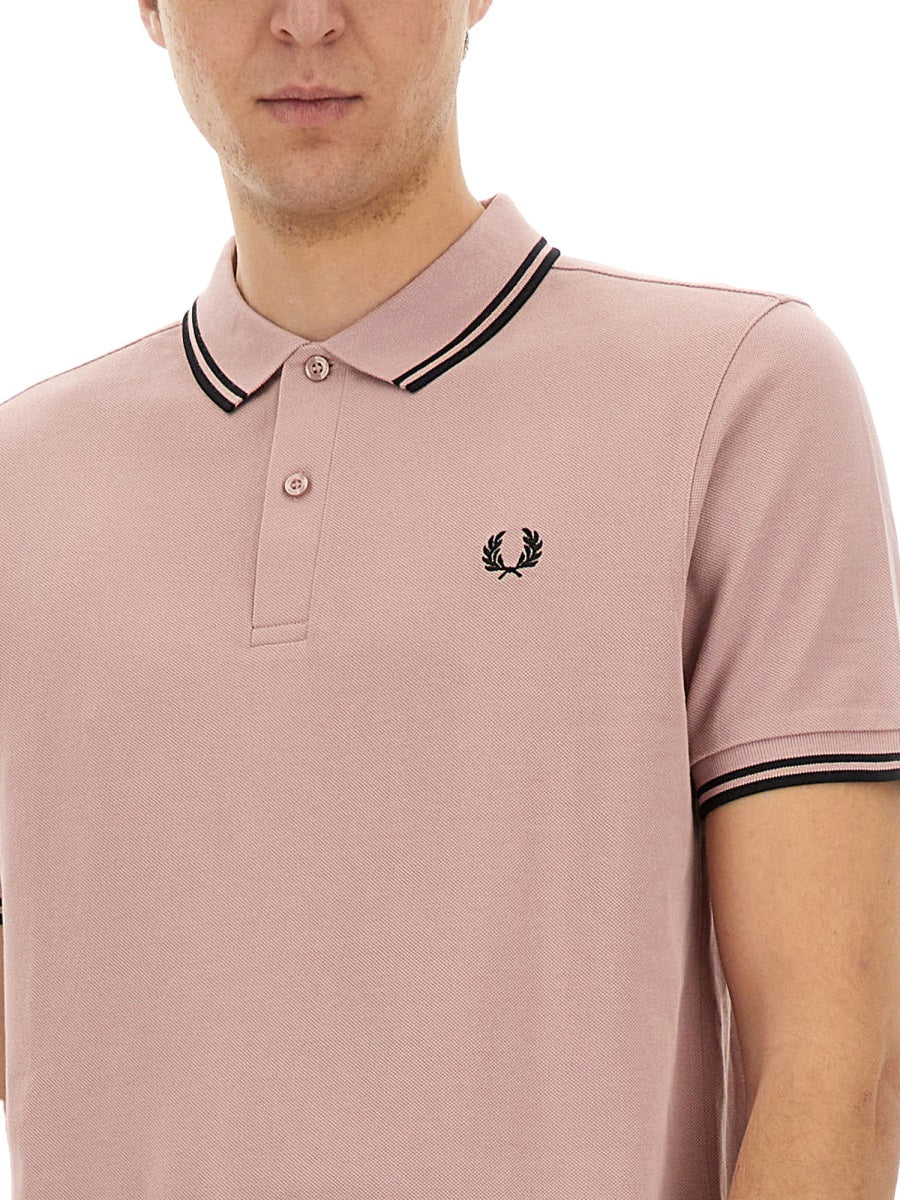 Comme Des GarçOns Shirt Cotton Polo Shirt — Pink, view 2