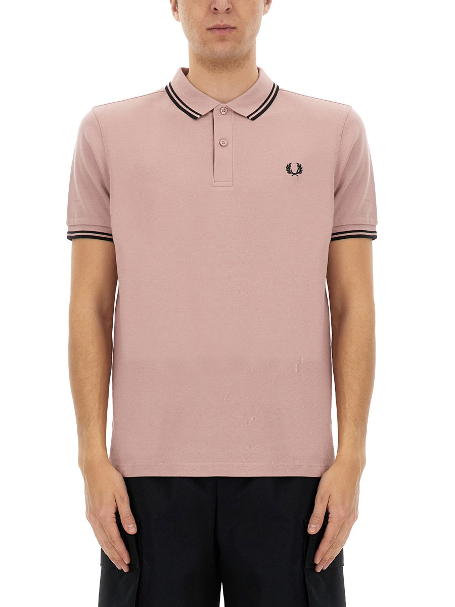 Comme Des GarçOns Shirt Cotton Polo Shirt — Pink, view 3