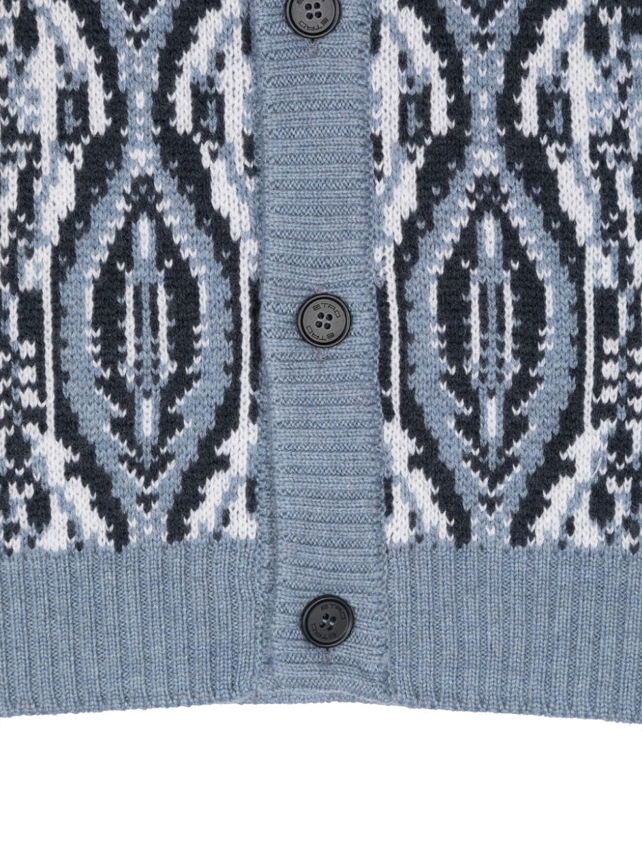 Etro Virgin Wool-Cashmere Blend Shirt — Blue, view 3