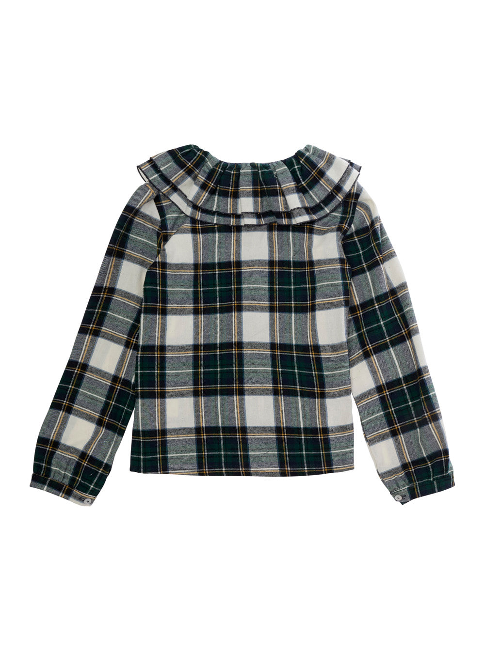 NanáN Plaid Cotton Blouse — Green, view 2