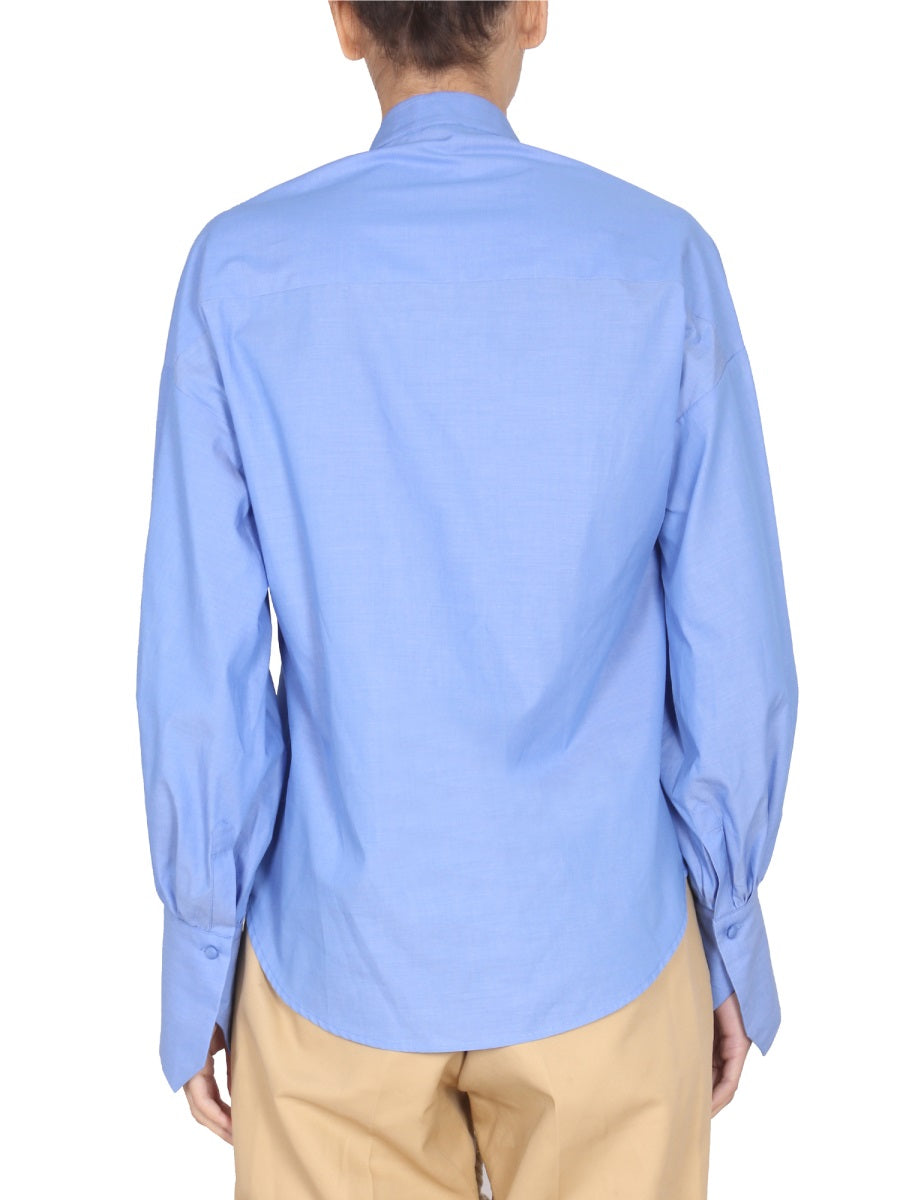 Jejia Poplin Cotton Shirt — Blue, view 2