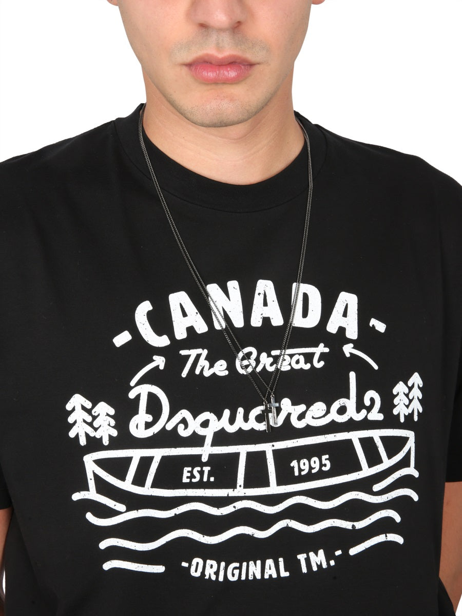 Dsquared2 Logo Print T-Shirt — Black, view 4