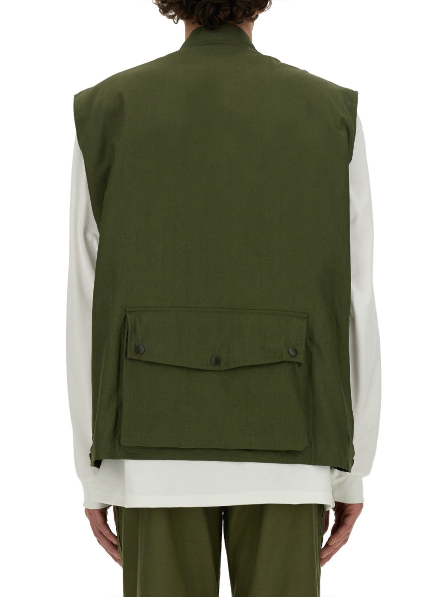 Needles Cotton-Nylon Blend Vest — Green by Needles