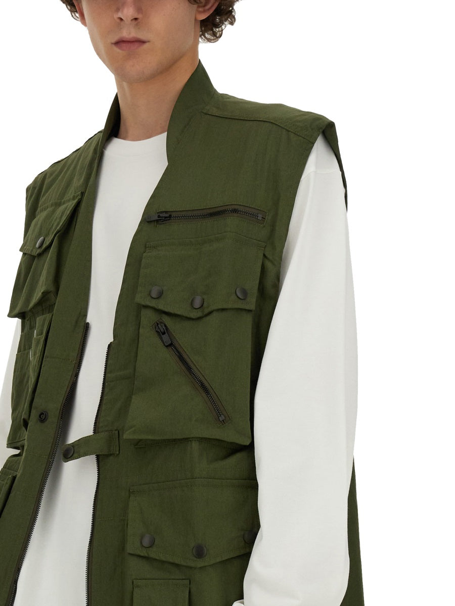 Needles Cotton-Nylon Blend Vest — Green, view 2