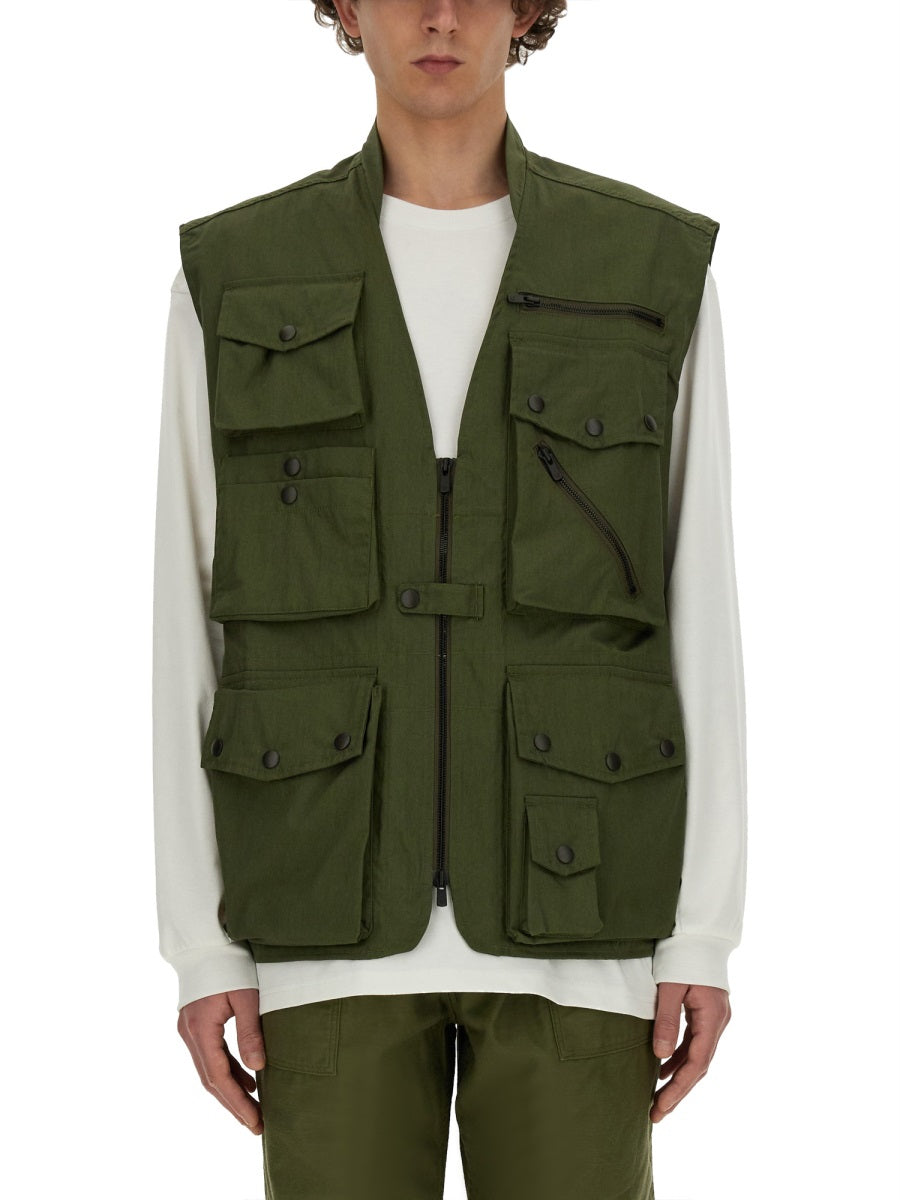 Needles Cotton-Nylon Blend Vest — Green, view 3