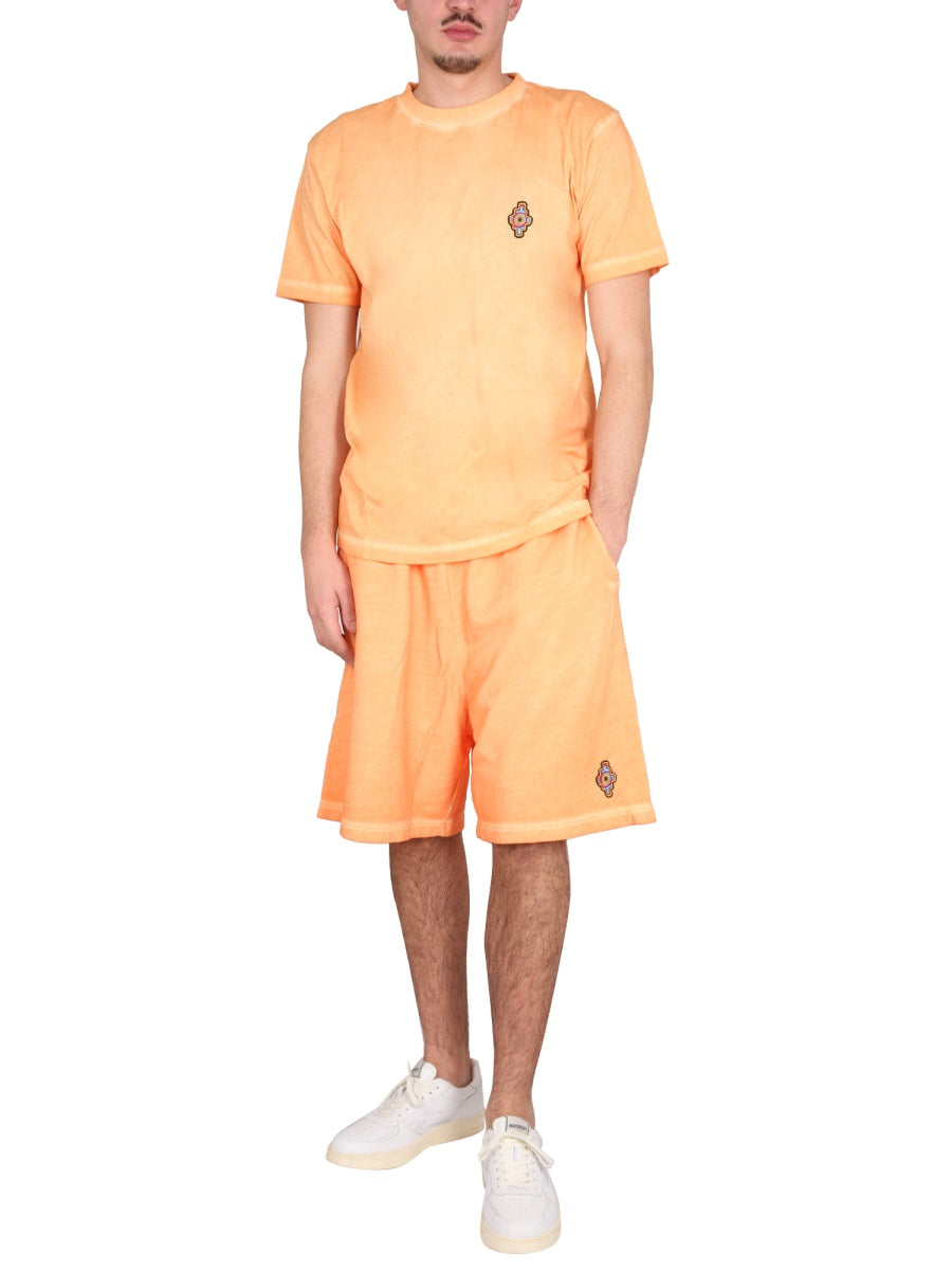 Marcelo Burlon County Of Milan Logo Cotton Bermuda Shorts — Orange by Marcelo Burlon County Of Milan