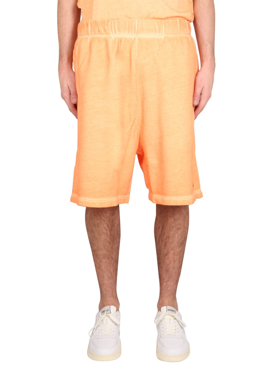Marcelo Burlon County Of Milan Logo Cotton Bermuda Shorts — Orange, view 2