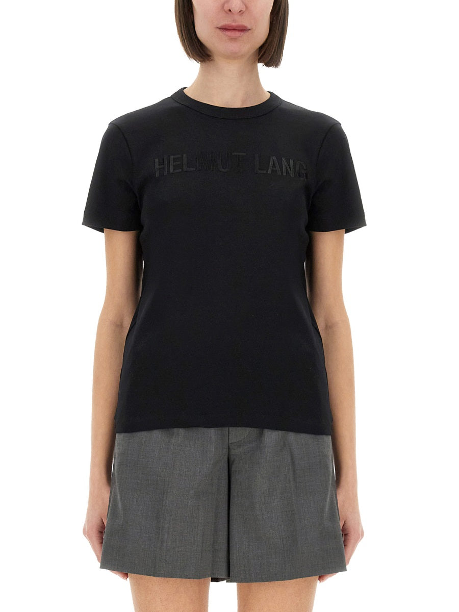 Helmut Lang Logo Cotton T-Shirt — Black by Helmut Lang