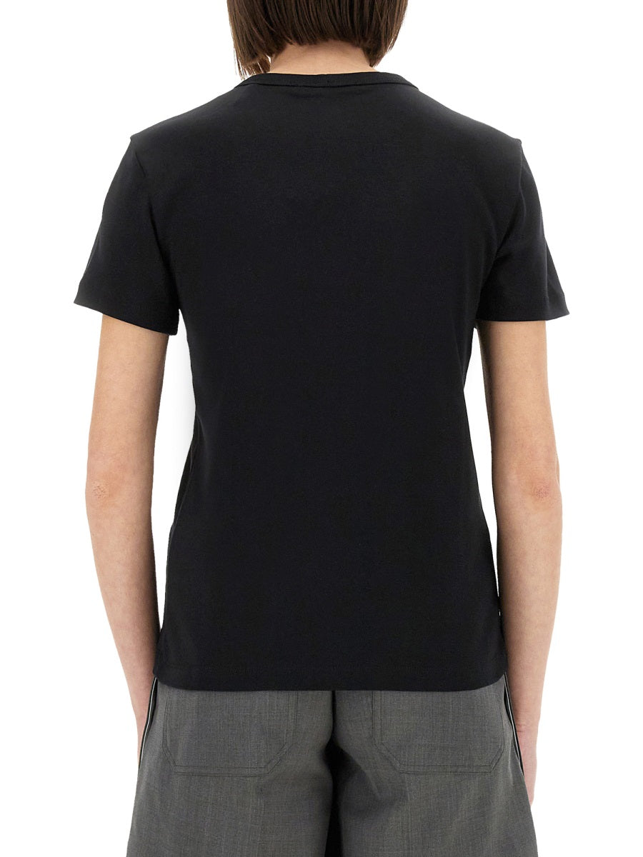 Helmut Lang Logo Cotton T-Shirt — Black, view 2