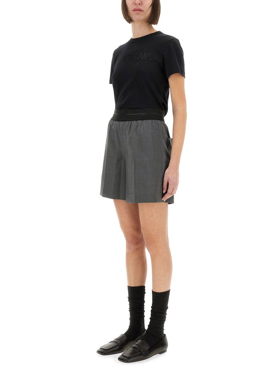 Helmut Lang Logo Cotton T-Shirt — Black, view 4