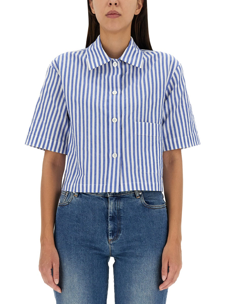 Margaret Howell Candy Stripe Shirt — Blue, view 2
