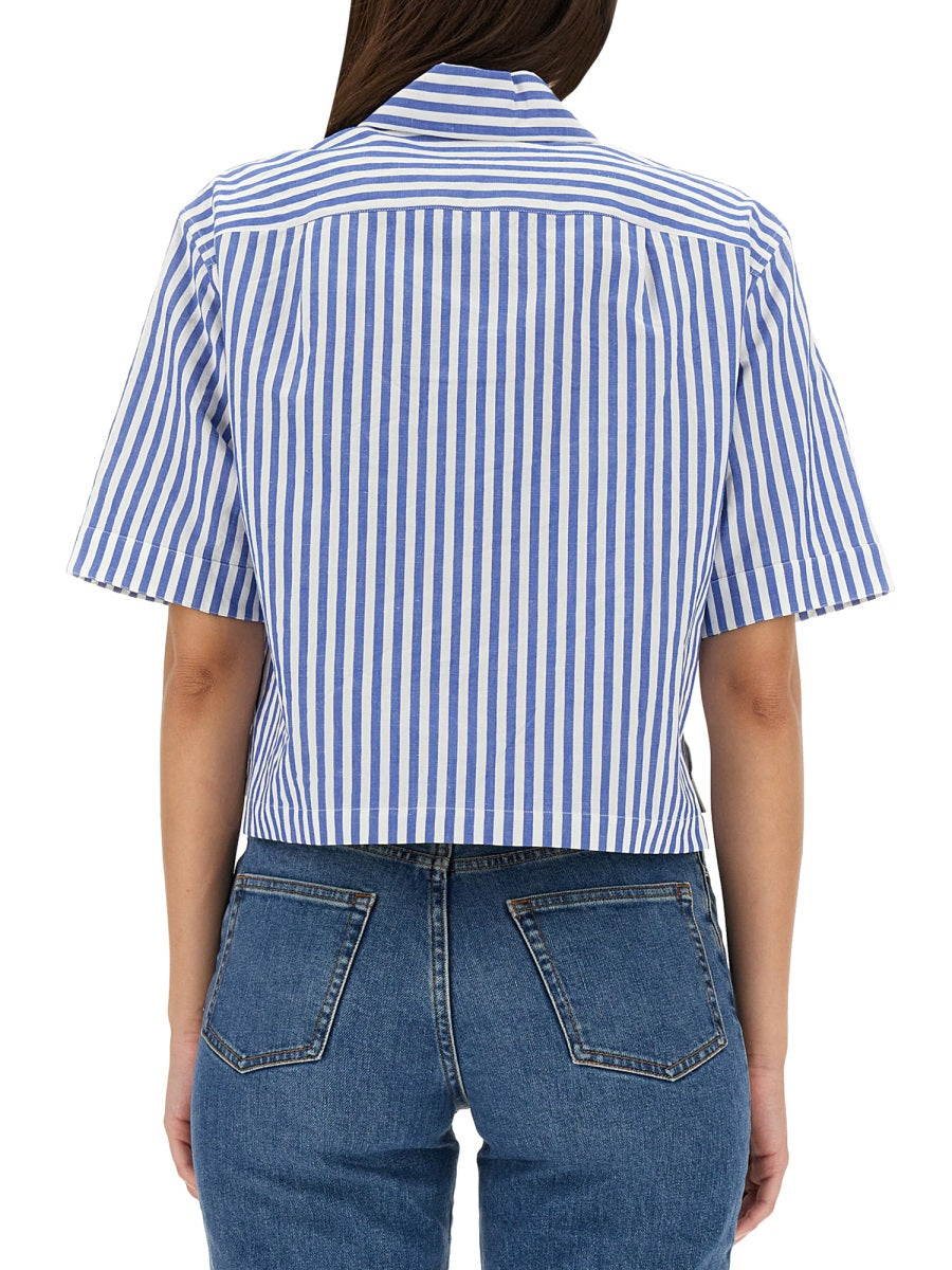 Margaret Howell Candy Stripe Shirt — Blue, view 3