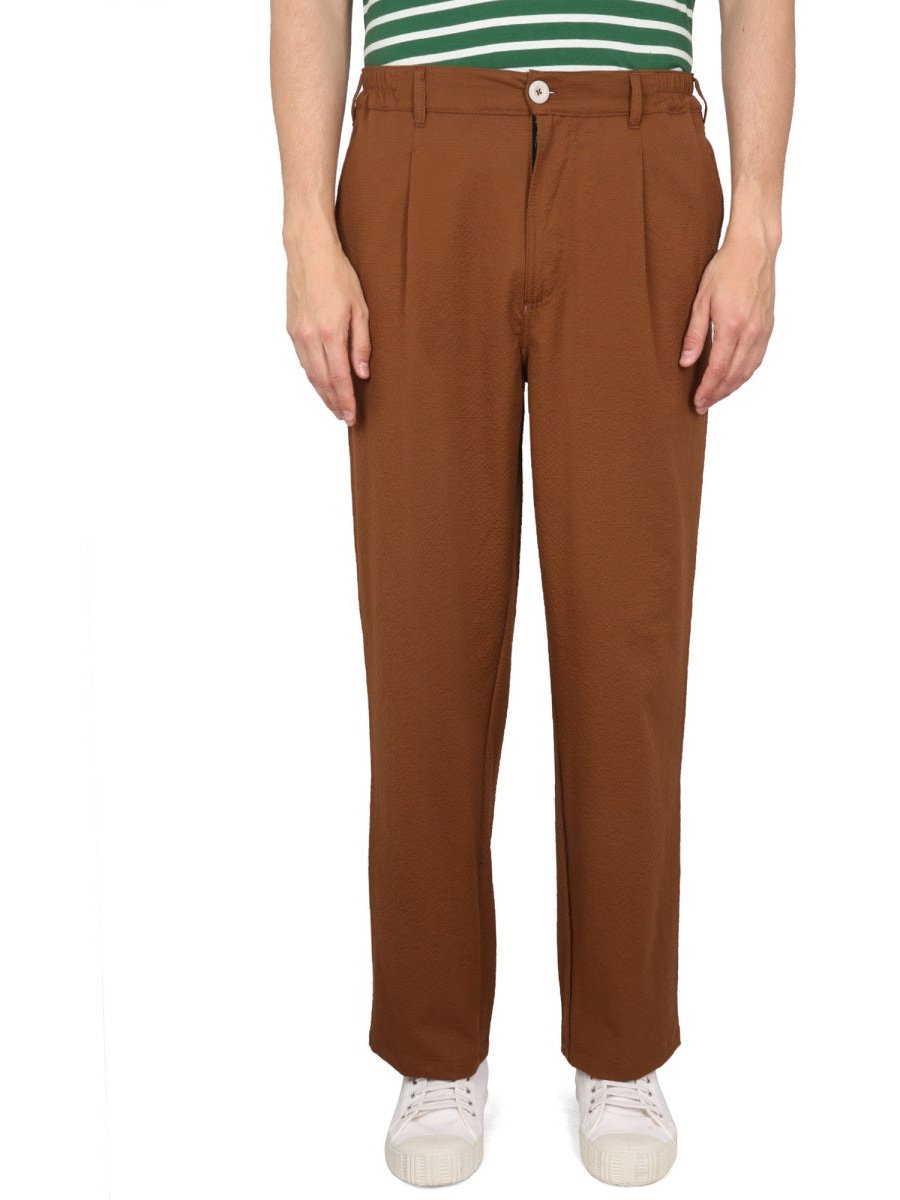 Howlin' Cotton-Elastane Blend Trousers — Brown, view 2