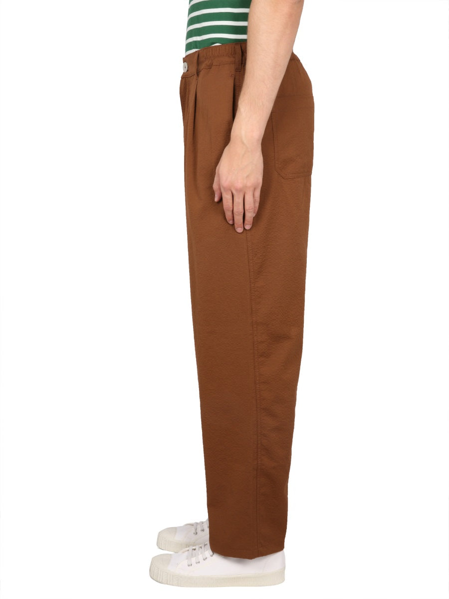 Howlin' Cotton-Elastane Blend Trousers — Brown, view 3