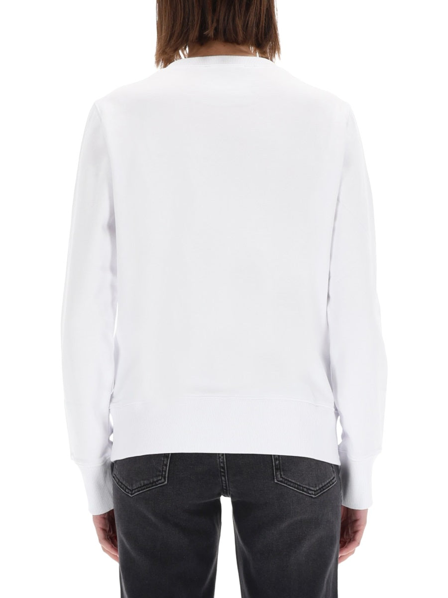 Versace Jeans Couture Baroque Logo Patch Sweatshirt — White by Versace Jeans Couture
