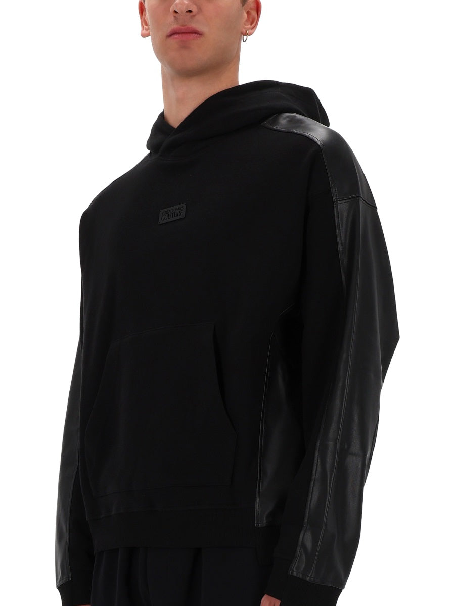 Versace Jeans Couture Cotton Hoodie — Black, view 2