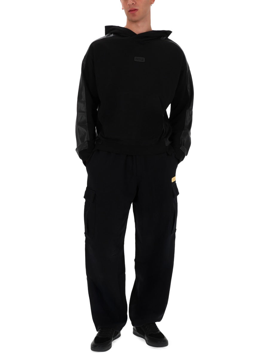 Versace Jeans Couture Cotton Hoodie — Black, view 4