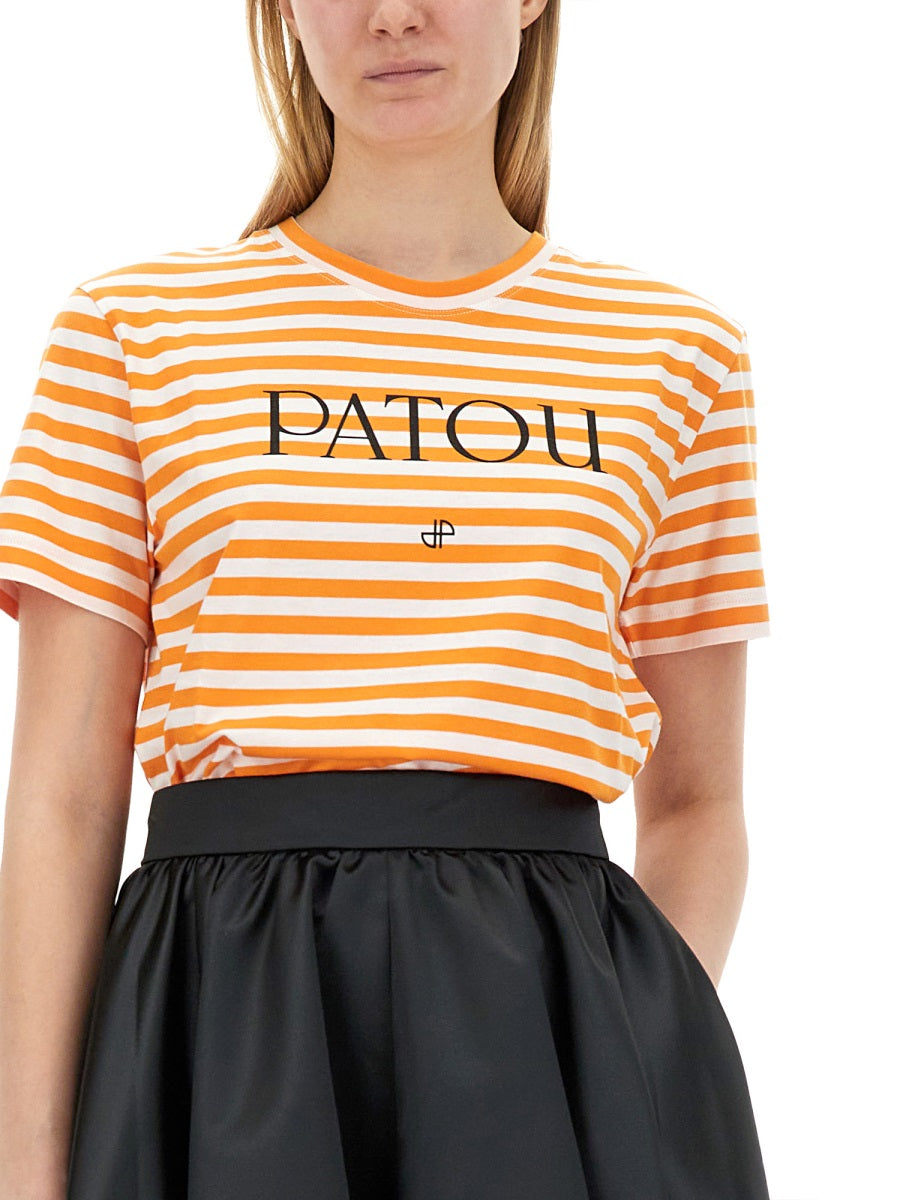 Patou Logo Cotton T-Shirt — Multicolor, view 2