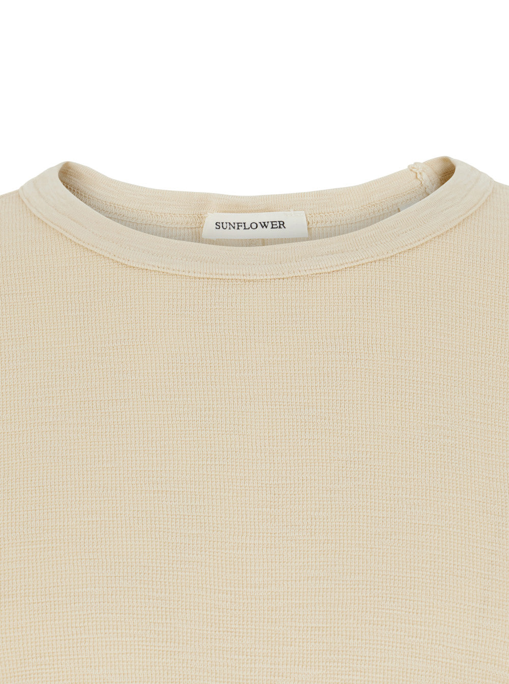 Sunflower Waffle-Knit Cotton T-Shirt — Beige, view 2