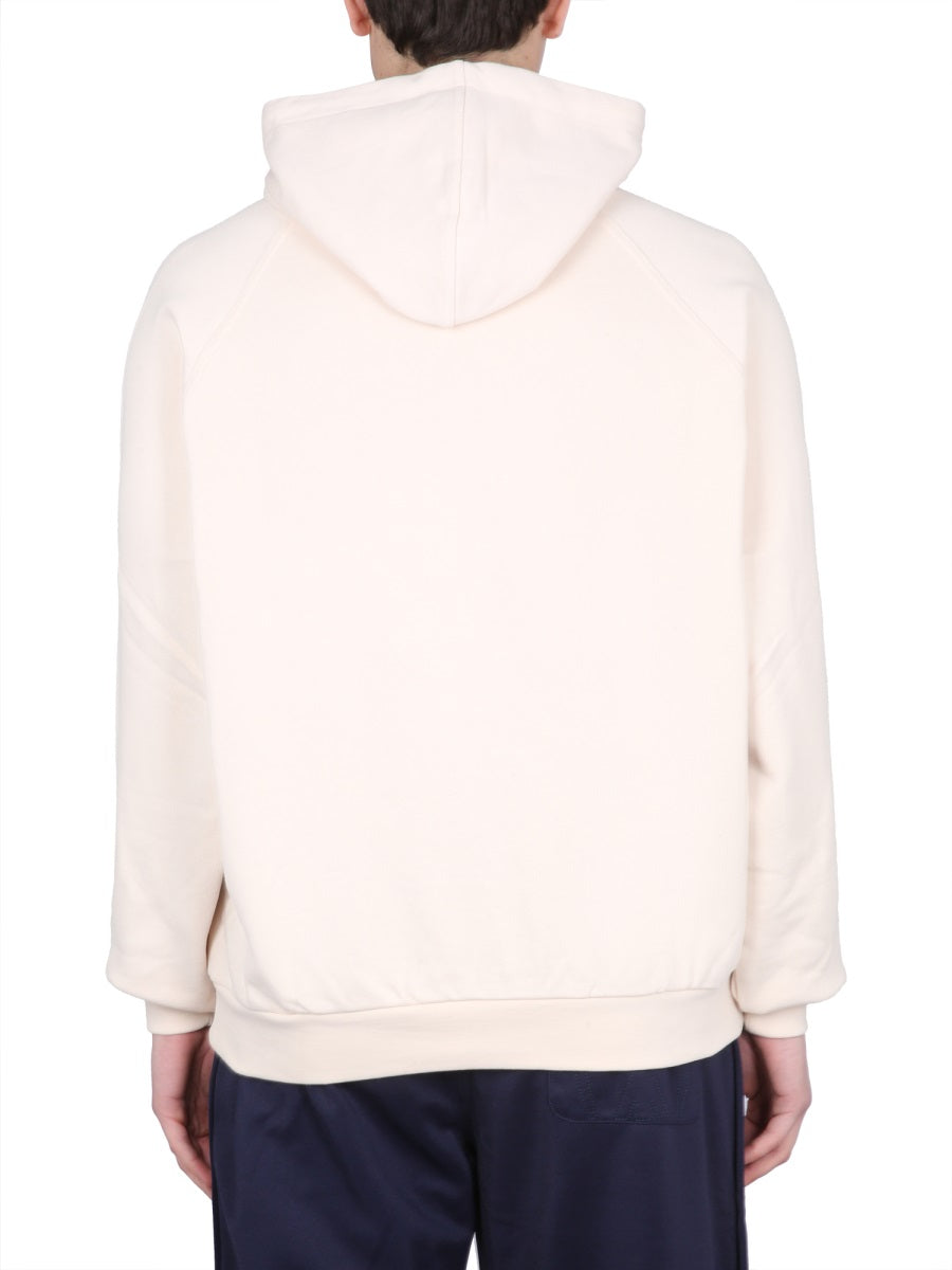 Sunnei Cotton Drawstring Hoodie — Beige, view 3