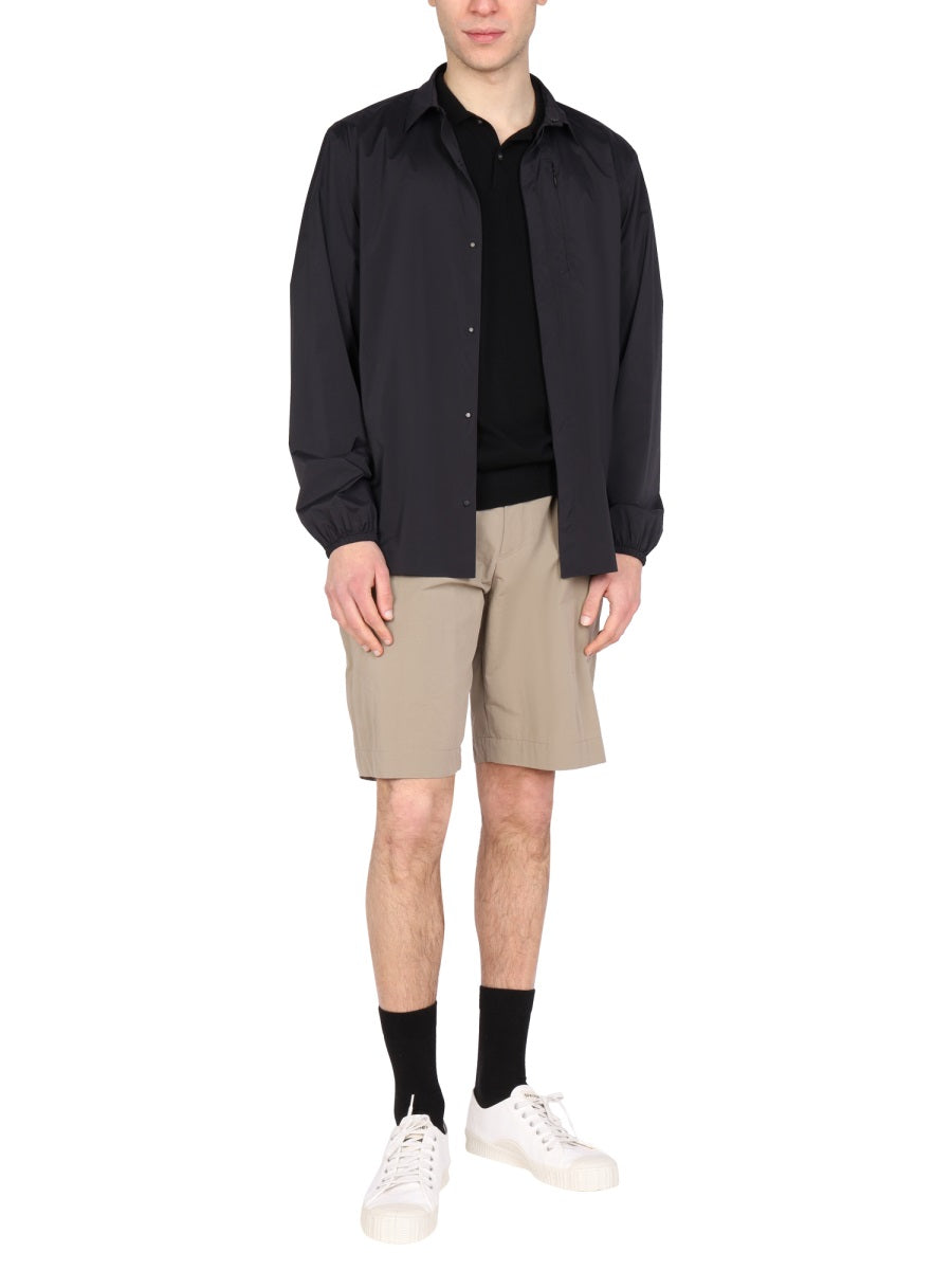 Monobi Polyamide Shirt Jacket — Black by Monobi