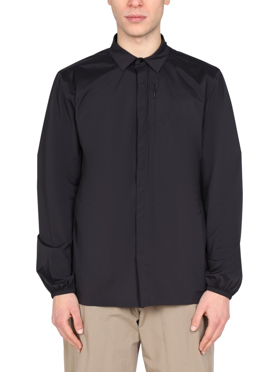 Monobi Polyamide Shirt Jacket — Black, view 2