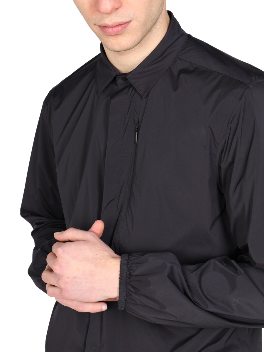 Monobi Polyamide Shirt Jacket — Black, view 4