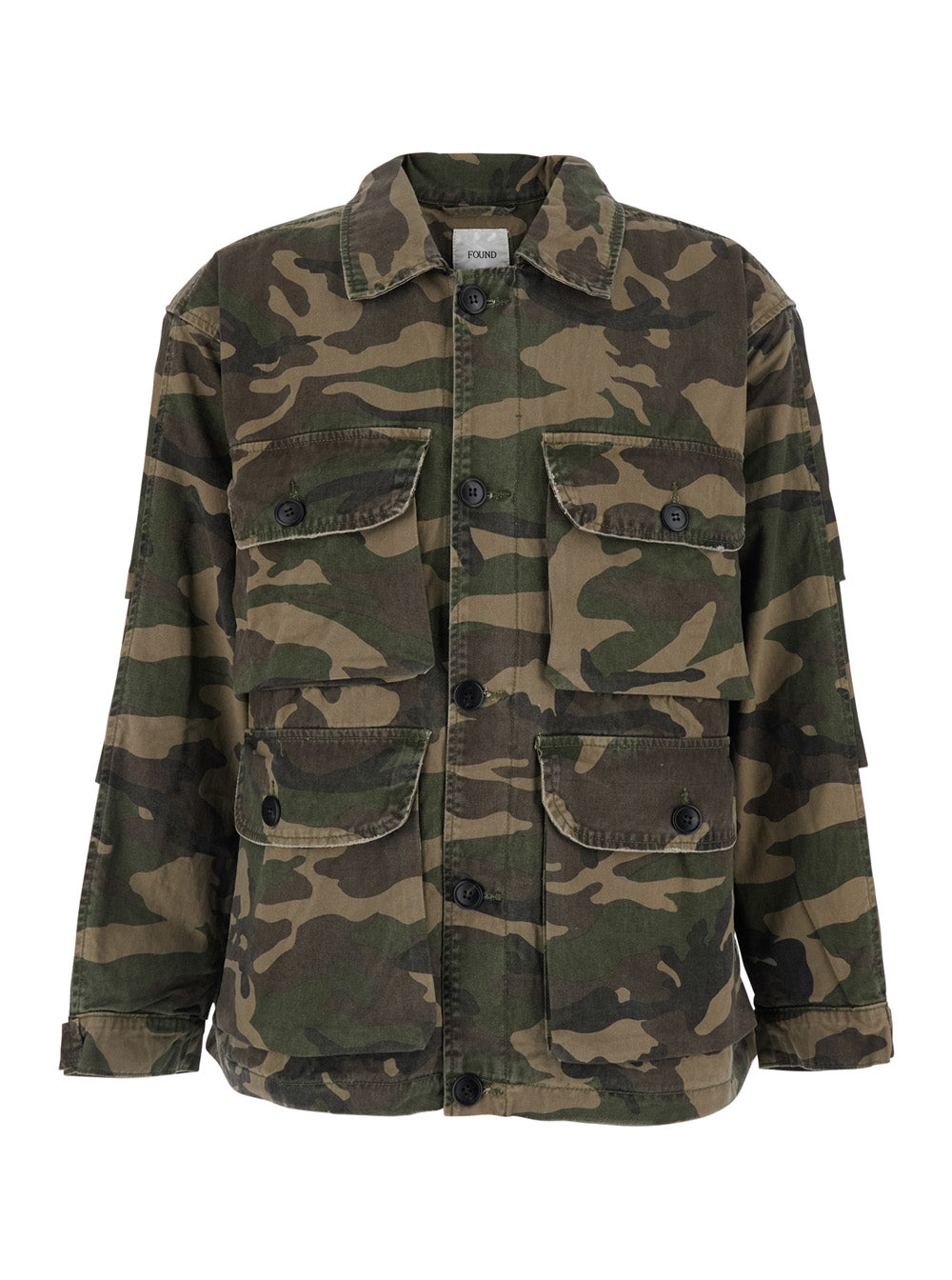Found Camouflage Cotton Jacket — Green by Found