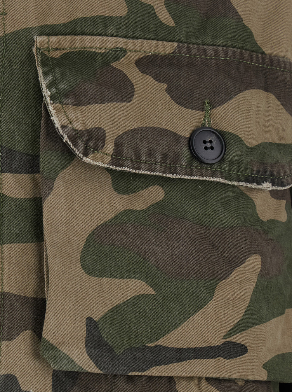 Found Camouflage Cotton Jacket — Green, view 3