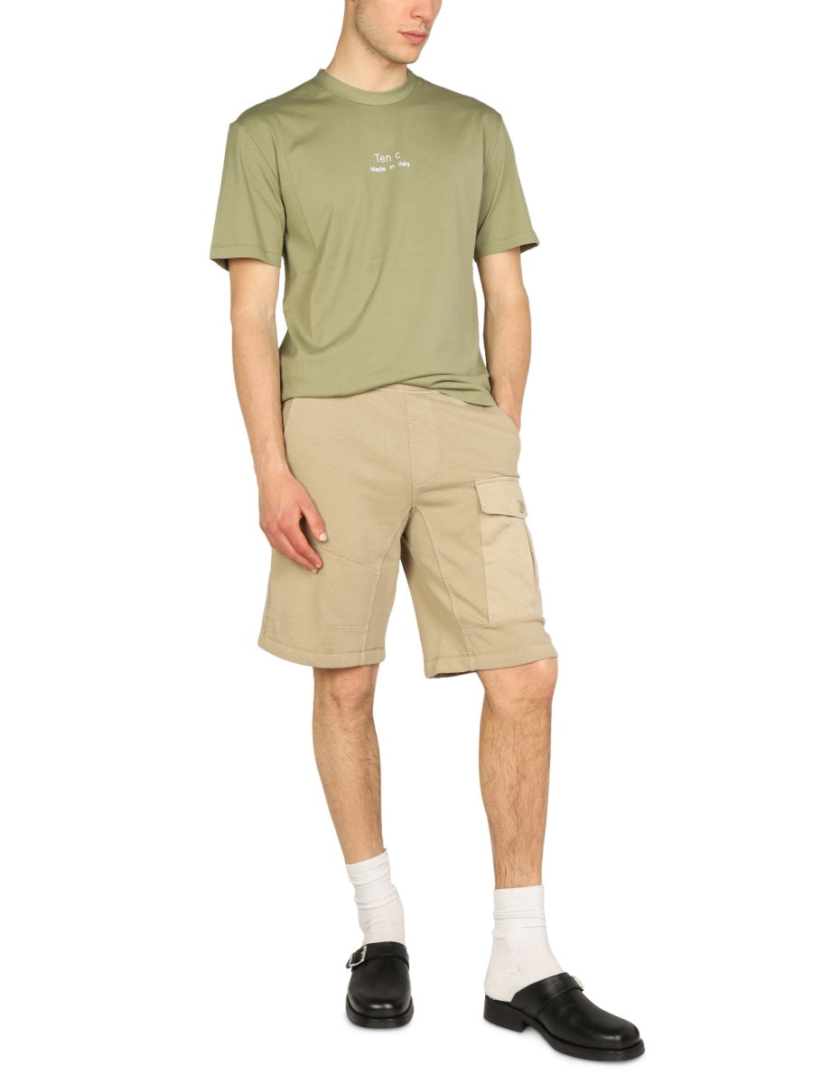 Ten C Sweatshirt Bermuda Shorts — Beige by Ten C