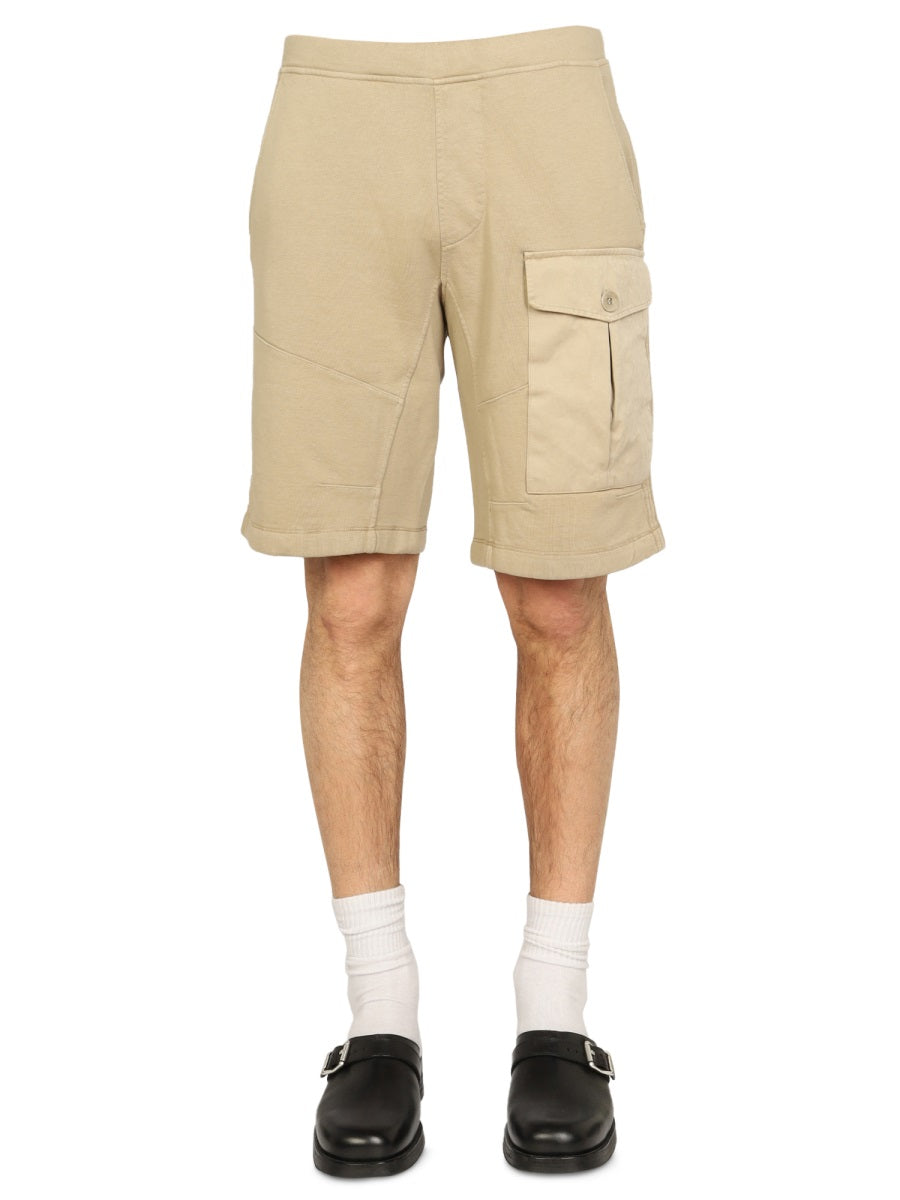 Ten C Sweatshirt Bermuda Shorts — Beige, view 2