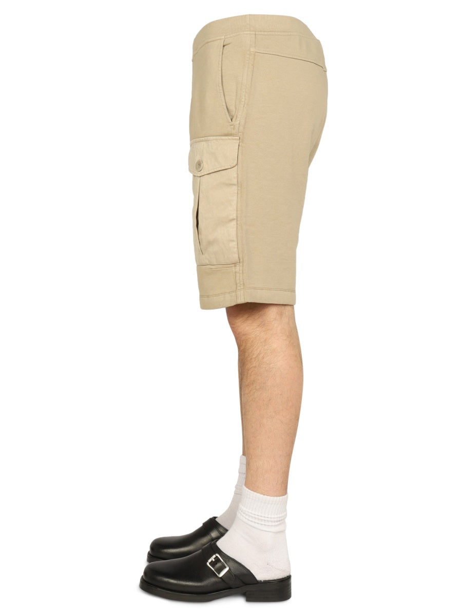 Ten C Sweatshirt Bermuda Shorts — Beige, view 3