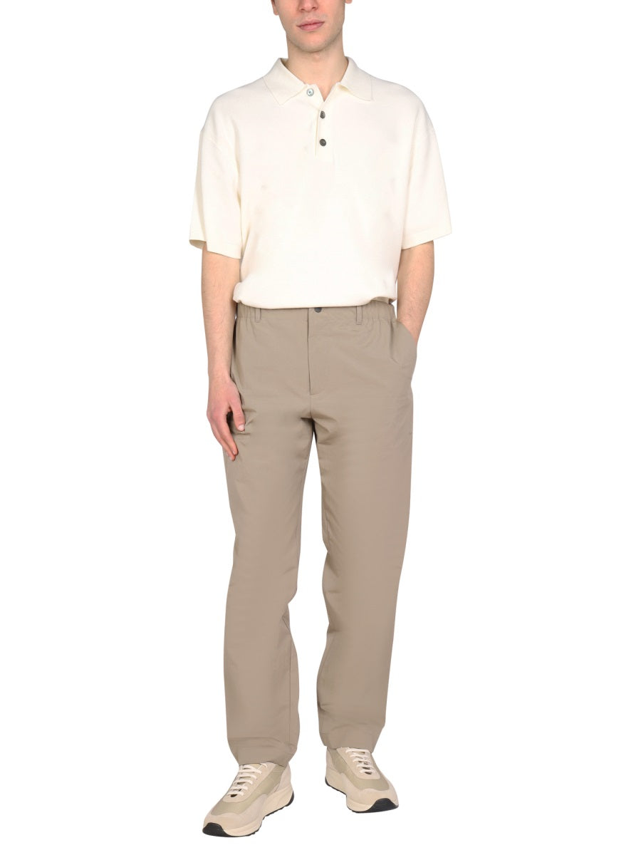 Monobi Cotton Straight Leg Trousers — Beige by Monobi