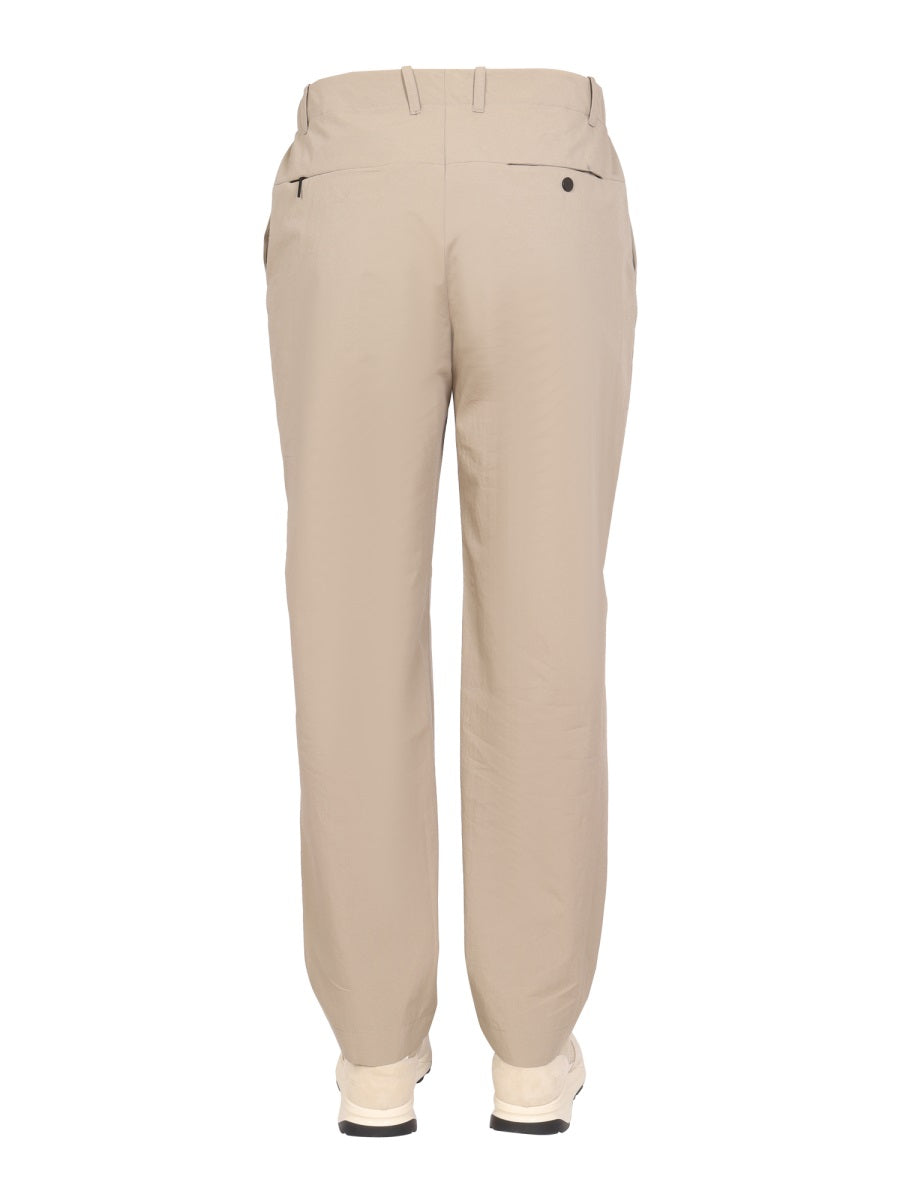 Monobi Cotton Straight Leg Trousers — Beige, view 4